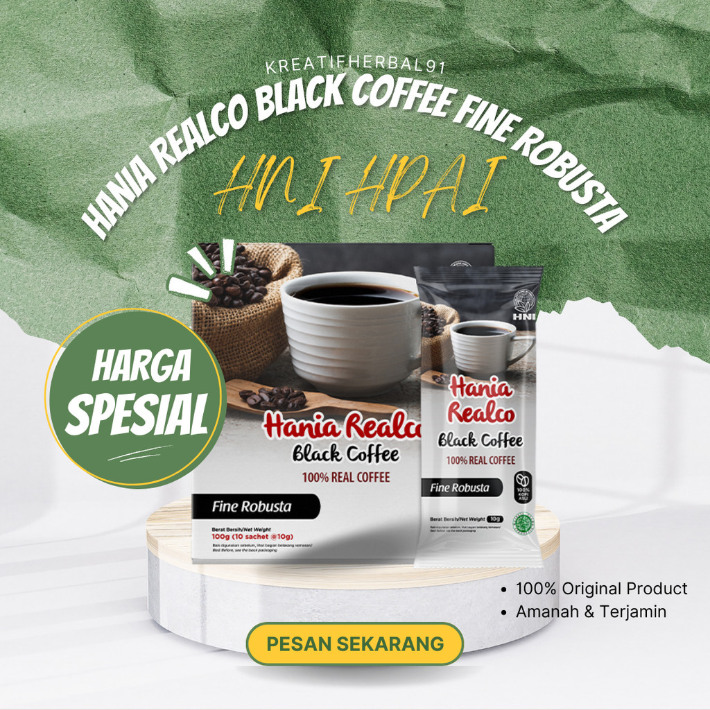 

[TERSEDIA] HANIA REALCO BLACK COFFEE FINE ROBUSTA HNI HPAI dari KREATIFHERBAL