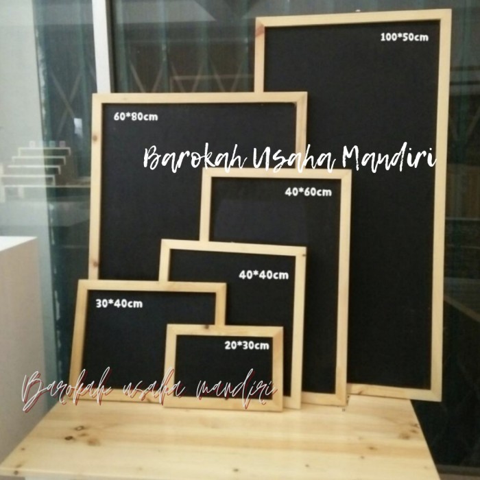 

blackboard papan tulis gantung resto size 80x50cm kayu jati belanda