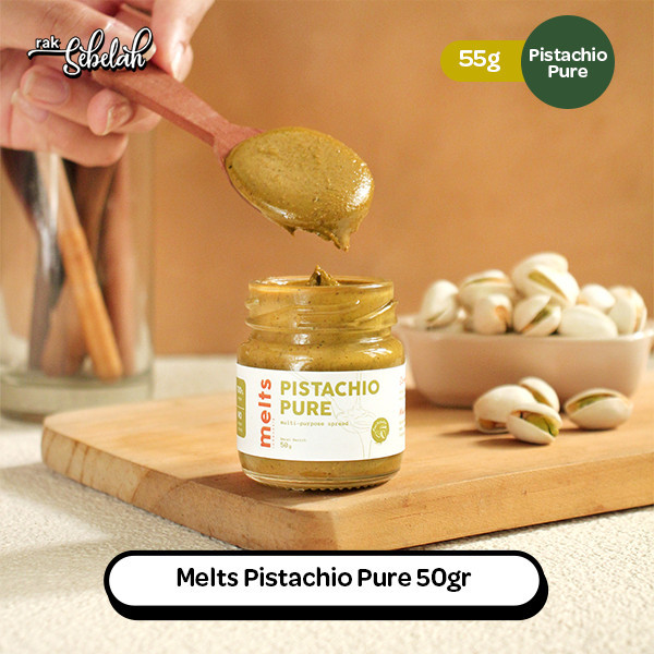 

Melts Pistachio Pure 50gr - Selai Kacang Pland Based | Vegan | Tanpa Bahan Pengawet | Halal | Rak Sebelah