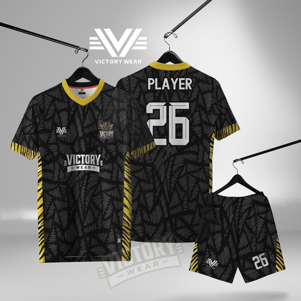 JERSEY BOLA  BIRU HITAM VW04 - JERSEY FUTSAL - JERSEY VOLI  FULL PRINTING VICTORY WEAR