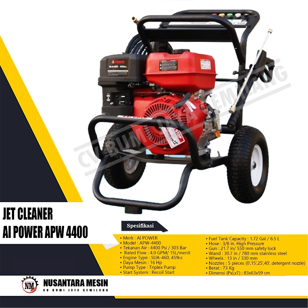 MESIN STEAM CUCI KENDARAAN / HIGH PRESSURE CLEANER AI POWER APW 4400