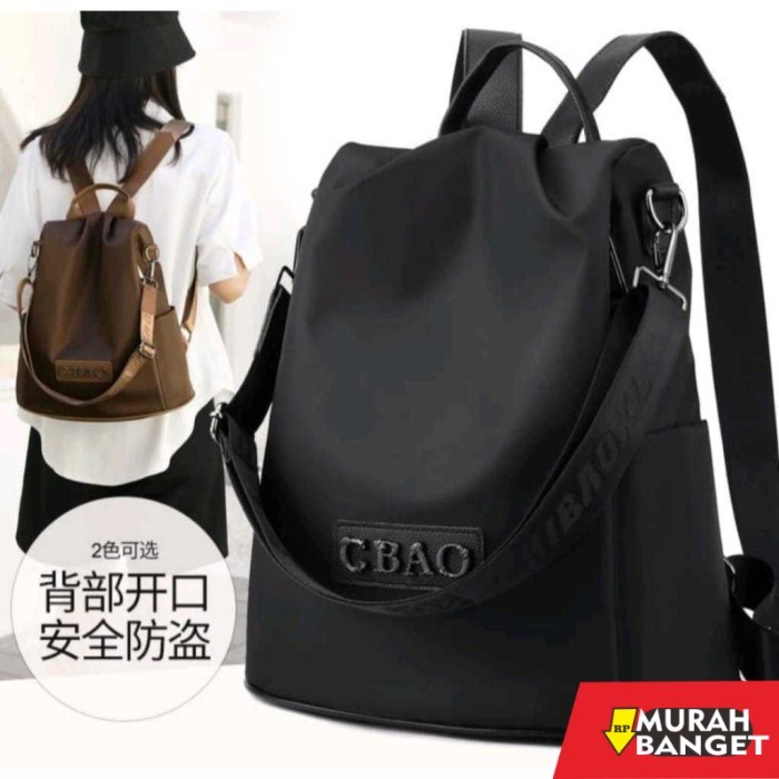 tas ransel wanita import Tas Ransel Wanita Chibao CB 5701 Kombi Kulit Asli - Hitam, CB 5701 Kulit
