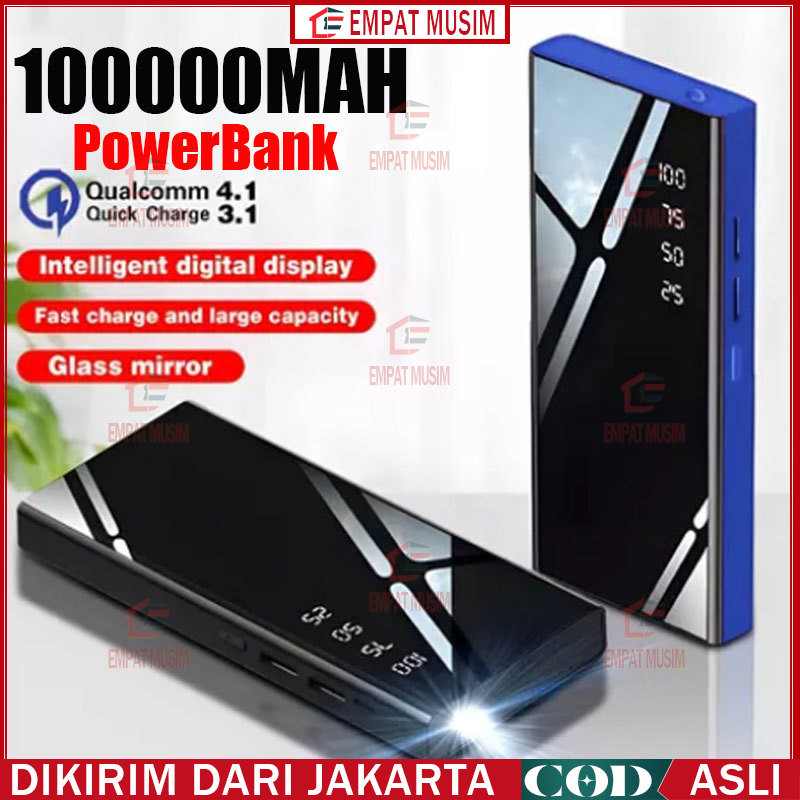 【COD】100000mah PowerBank Full Capacity Mini Powerbank Dual USB Portable Fast Charging Digital Displa