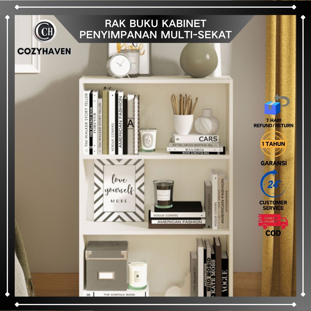 CozyHaven - Rak Lemari Penyimpanan MultiLapis Rak Buku Kekinian Untuk Hiasan Vintage Buku Novel Pot 