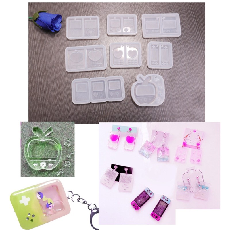 

Epoxy Quicksand Silicone Molds Media Player Shape Pendant Resin Mold Resin Shaker Mold for Pendant DIY Handmade Craft Dropship