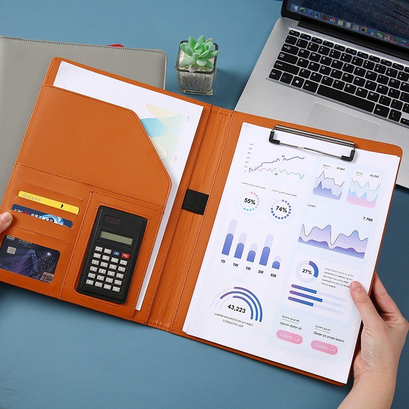

A4 Executive Padfolio Portafolios Leather Folder Business Woman Organizer Folder Document Holder Clipboard with Storage Office