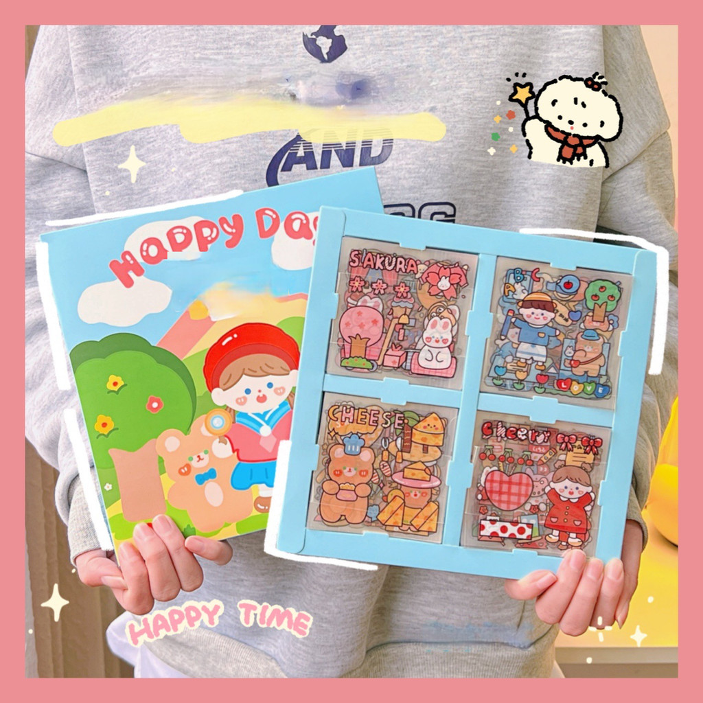 

20/100 PCS Cute Cartoon Handbook Sticker Gift Box Girl and Paper Handbook Material Decoration Small Pattern Sweet