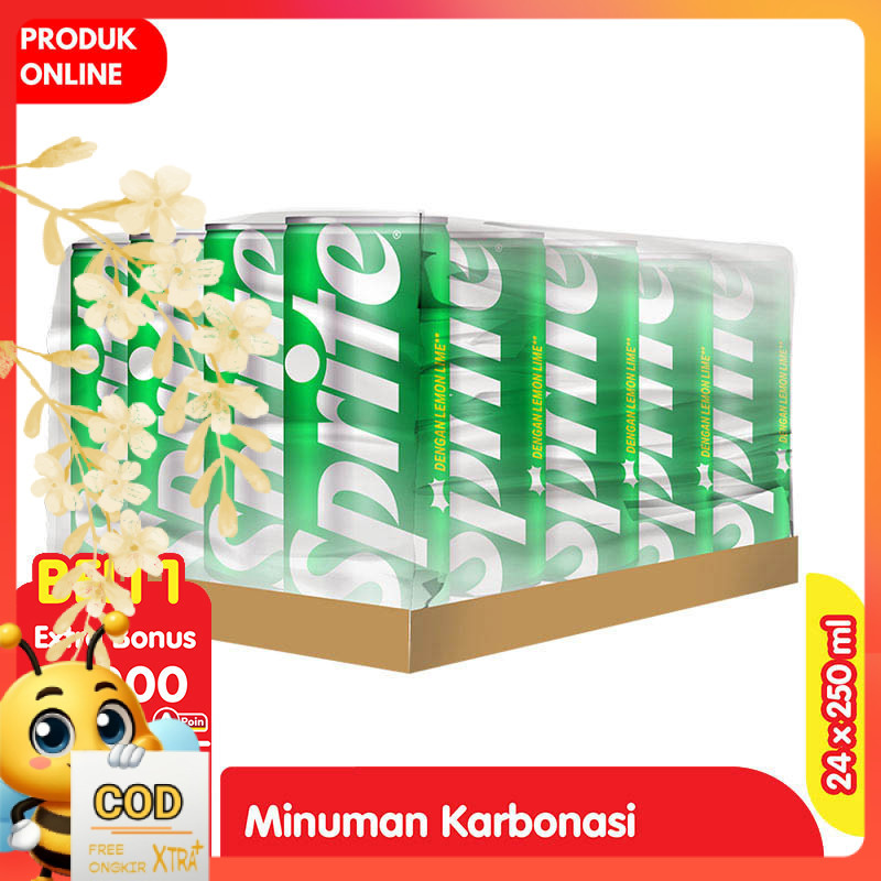 

Sprite Original Minuman Soda Lemon Jeruk Nipis Kaleng - Karton 24 x 250 ml