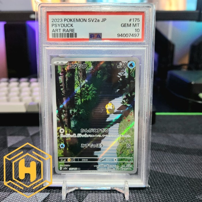 Kartu Pokemon AR TCG Graded PSA 10 psyduck #175 SV2a Japanese