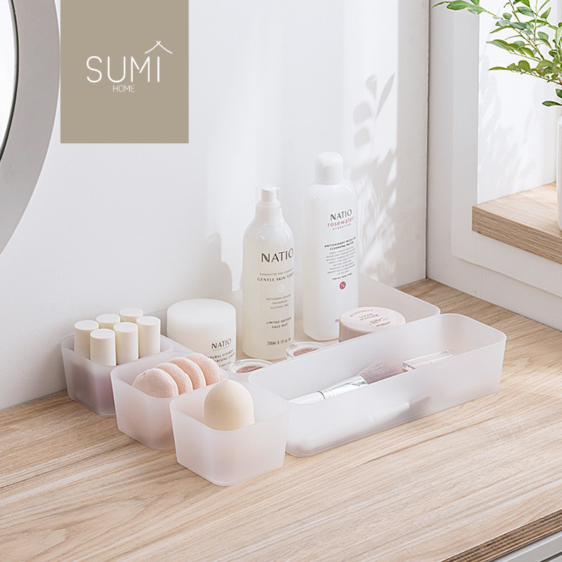 【 SUMI 】Organizer Laci Plastik Putih Tebal Serbaguna Alat Dapur Aksesoris Make Up Penyekat Laci
