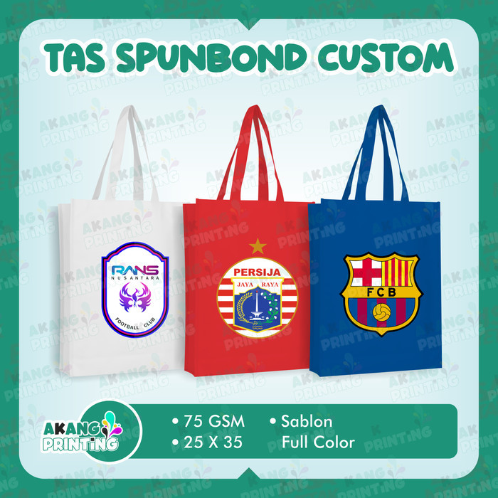 

Tas Spunbond Goodie Bag Sablon Custom Goodie Bag Custom 75 GSM FULL COLOR - 30 X 40
