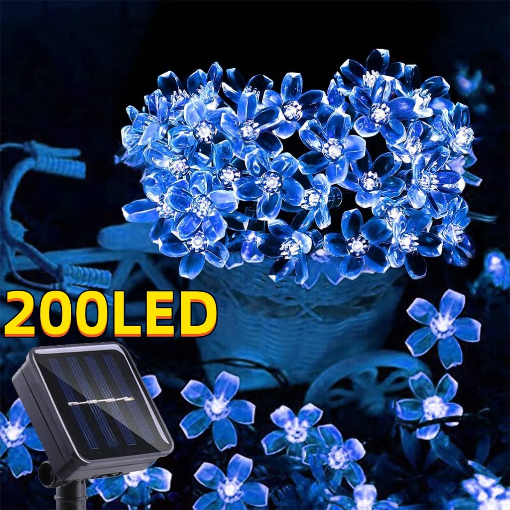 Solar Garden Lights Outdoor Solar Flower String Lights Solar Outdoor Lights Waterproof  Flower Light