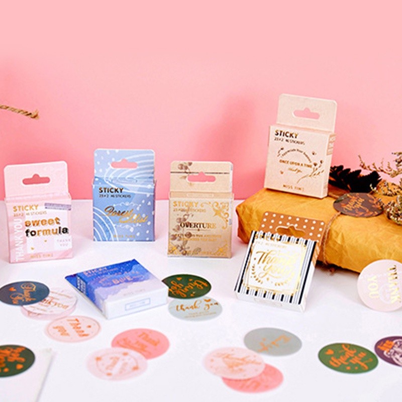 

46 Pcs Korean THANK YOU Series Sealing Sticker Diary Handbook