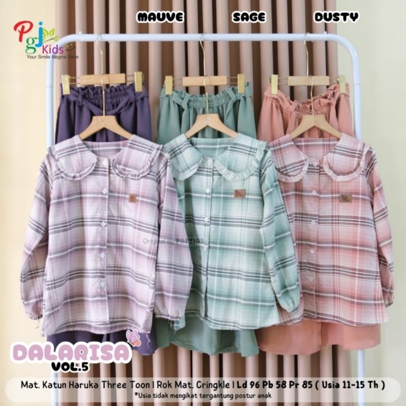 Dalarisa Vol 5 Set Atasan + Rok Anak Perempuan Usia 11-15 tahun Set Rok Anak Perempuan Remaja Origin