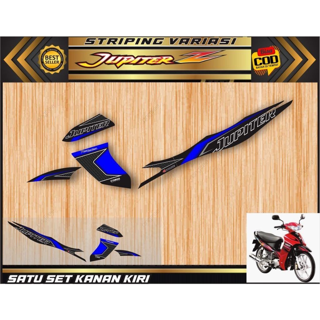 Setiker/ Striping Motor Jupiter Z Variasi Stiker Motif Simple Lis Jupiter Z Old Burhan