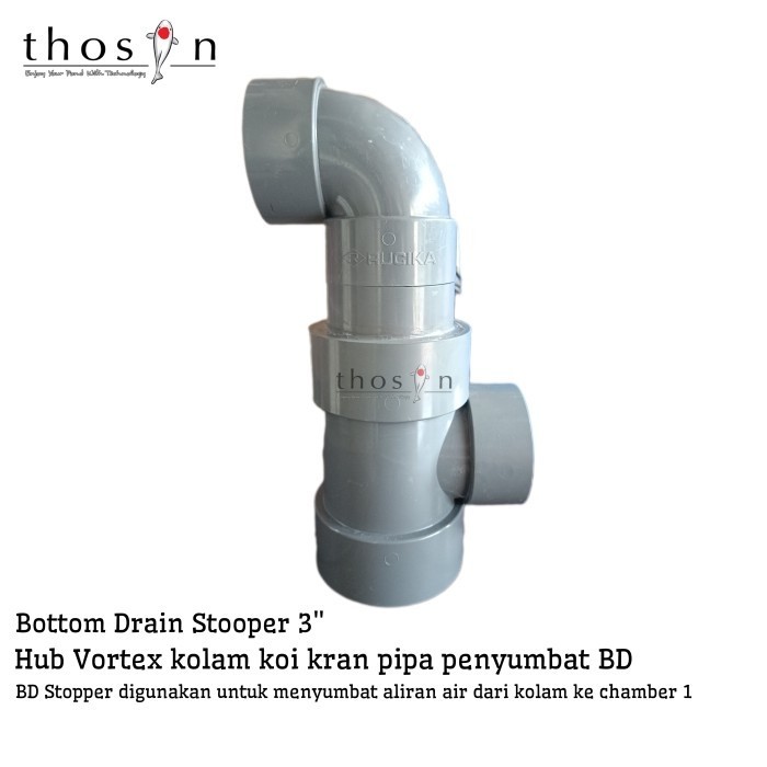 Bottom Drain BD Stopper Hub Vortex Kolam Koi Kran Pipa Penyumbat BD - Pipa BD 2 in
