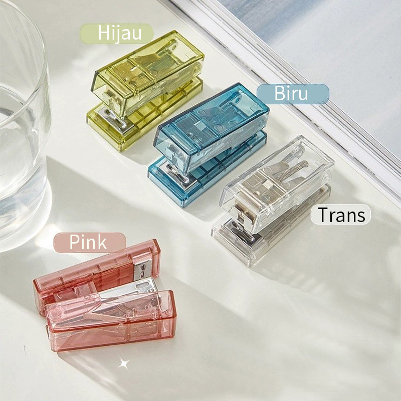

Stapler Transparan Siswa Terompet Mini Portabel Stapler Aesthetic Lucu-Hibio Present