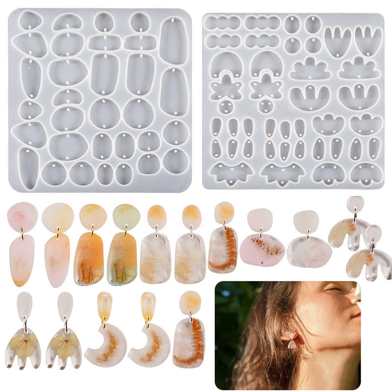 

Irregular Earrings Pendant Crystal Epoxy Resin Silicone Mold Geometry Necklace Earring Pendant Jewelry Craft Making Key Pendant