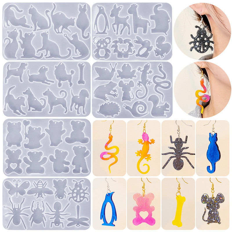 

Easter Series Earrings Crystal Epoxy Resin Mold DIY Easter Egg Rabbit Earrings Silicone Mold