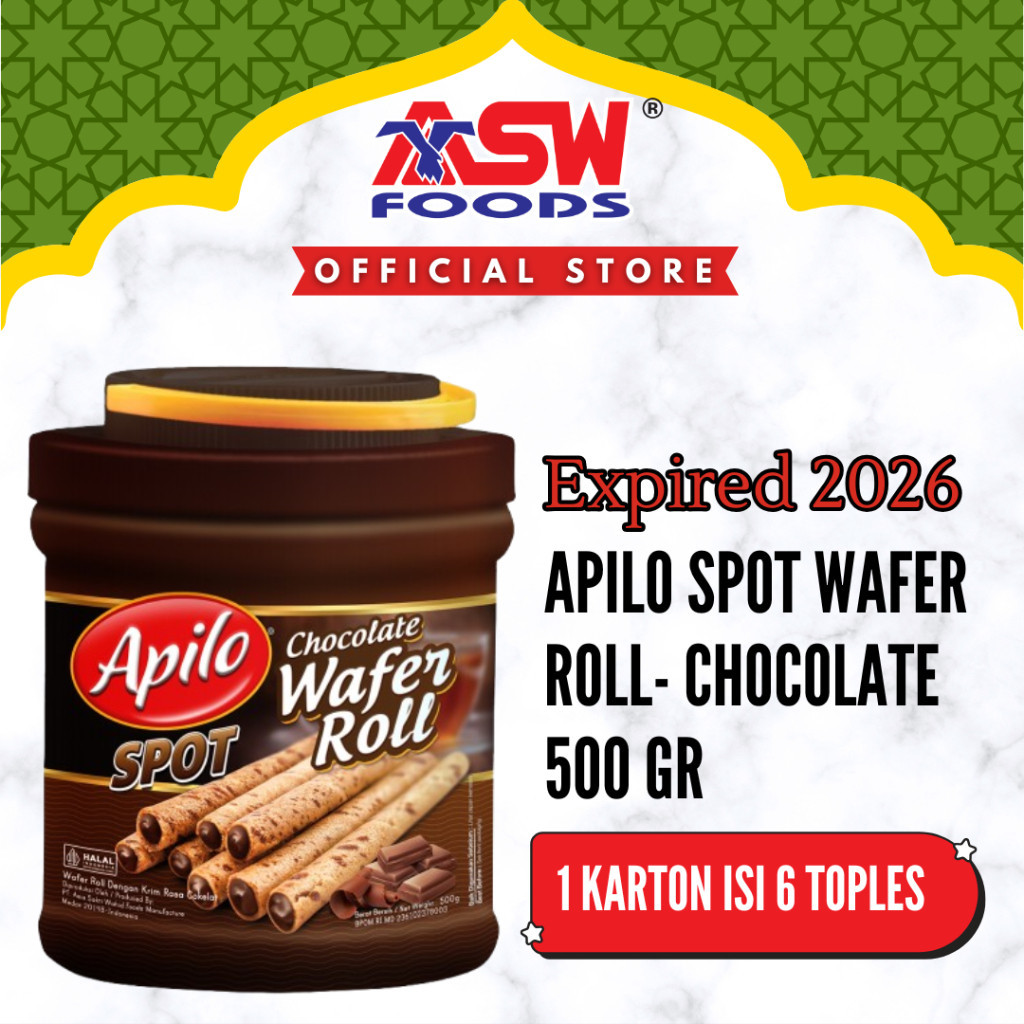 

Apilo Spot Wafer Stick Chocolate 500 gr ( 6 Pcs ) - Karton pusat grosir jajan lebaran murah meriah