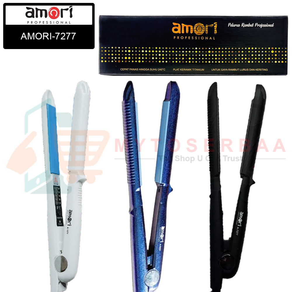 AMORI -7277 / Catokan Rambut Lurus dan Keriting 3in1 Dengan Glittery Tourmaline Ceramic Design - MY