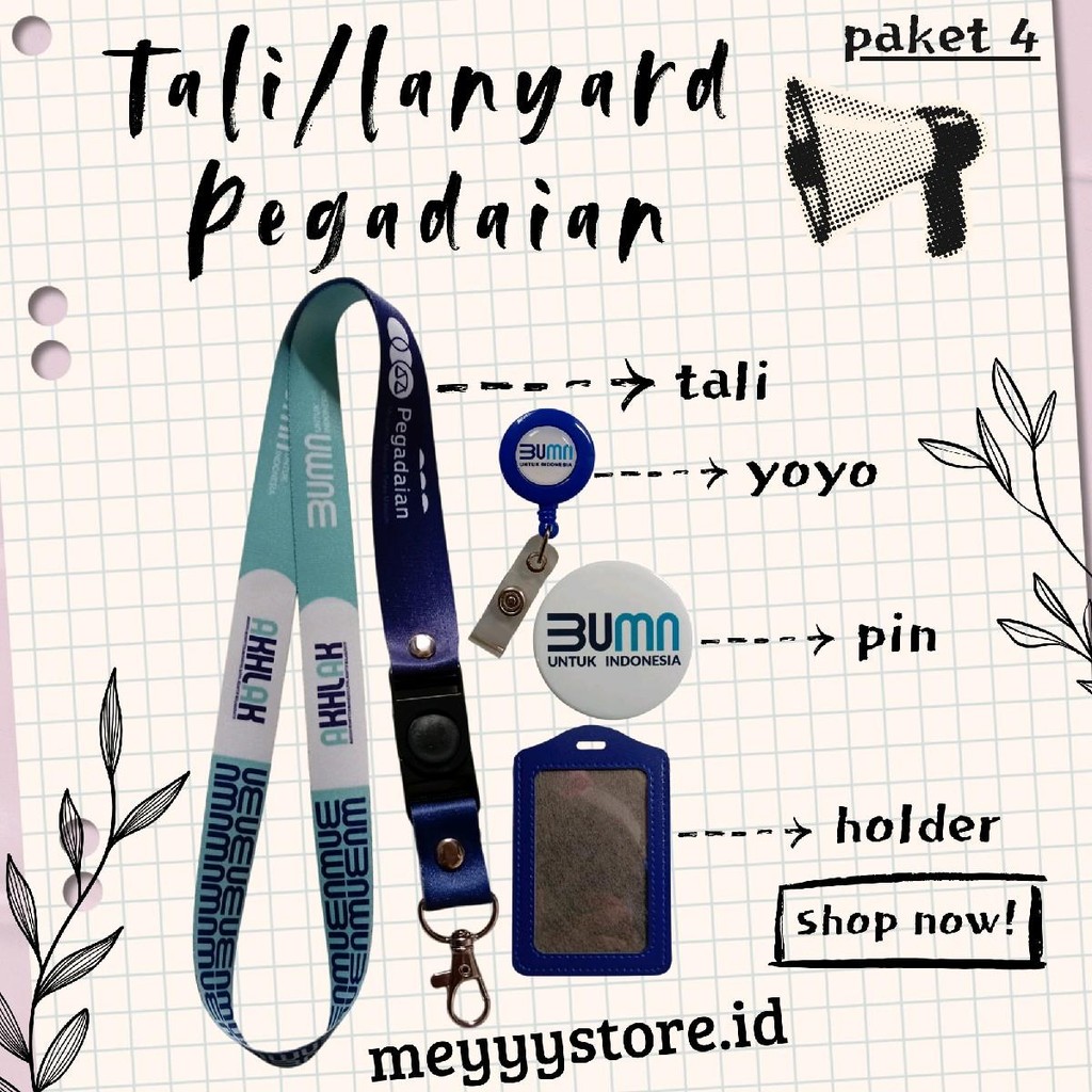 

READYYY Tali Gantungan ID CARD / Lanyard PEGADAIAN AKHLAK [STOCK MELIMPAH] Termurahhh Harga Grosir!