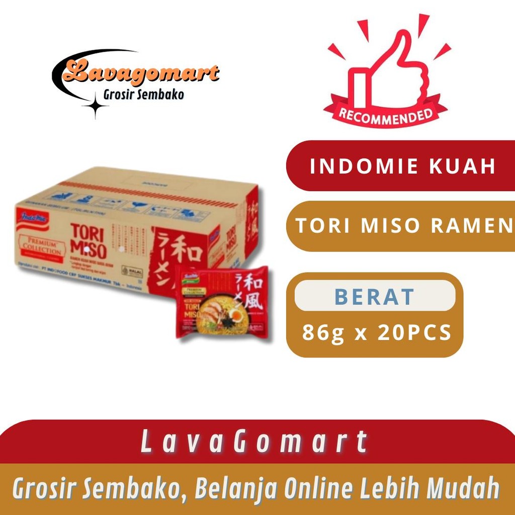 INDOMIE KUAH TORI MISO RAMEN 86g - 1 DUS - LAVAGOMART - BANDUNG