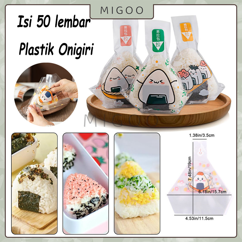 

50 Lembar Plastik Onigiri Segitiga Bungkus Nasi Onigiri Wrapper