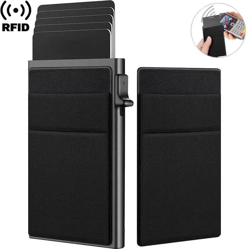 

Rfid Credit Card Holder Men Thin Slim Mini Minimalist Wallets Luxury Metal Bank ID Cardholer Case Wallet for Men Carteras