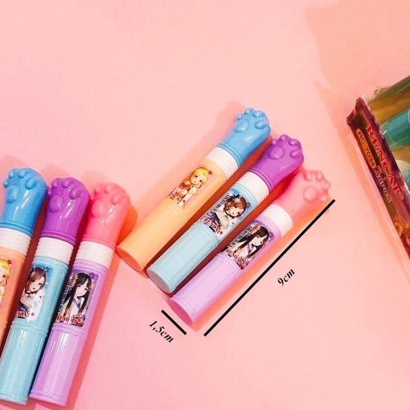 

Paperluxe 1Pcs Penghapus Stick Karakter / 1buah Penghapus Pensil Fancy Lucu / Setip Stik Warna