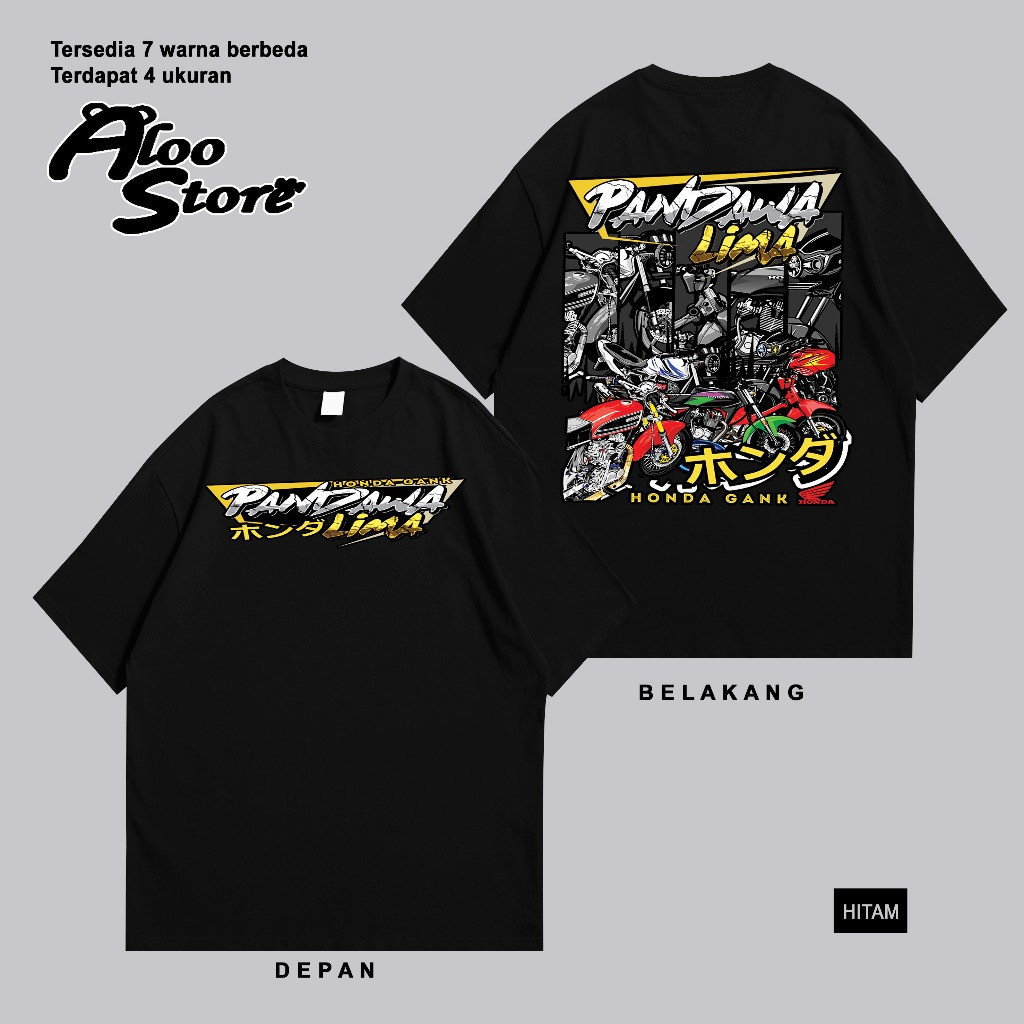 Baju Kaos Pria Honda Gank Pandawa 5 Lima Herex Jatim Cb Gl Mp Megapro Gl100 C70 Pitung Distro Origin