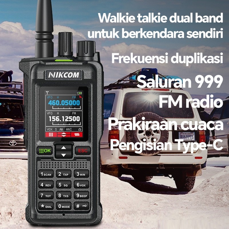 HT NIKCOM UV12 Walkie Talkie Jarak Jauh 30KM IP67 Tahan air dan kedap debu Transceiver Dual Band dua