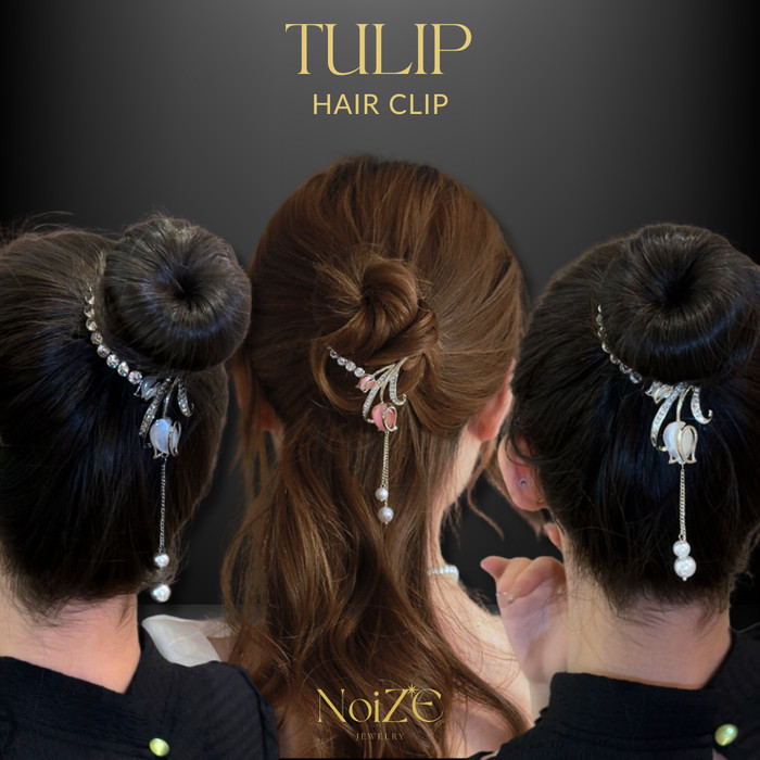 Jepit Rambut Korea NoiZE Ponytail Hairclip Hairpin Jepitan Poni Jedai Tulip