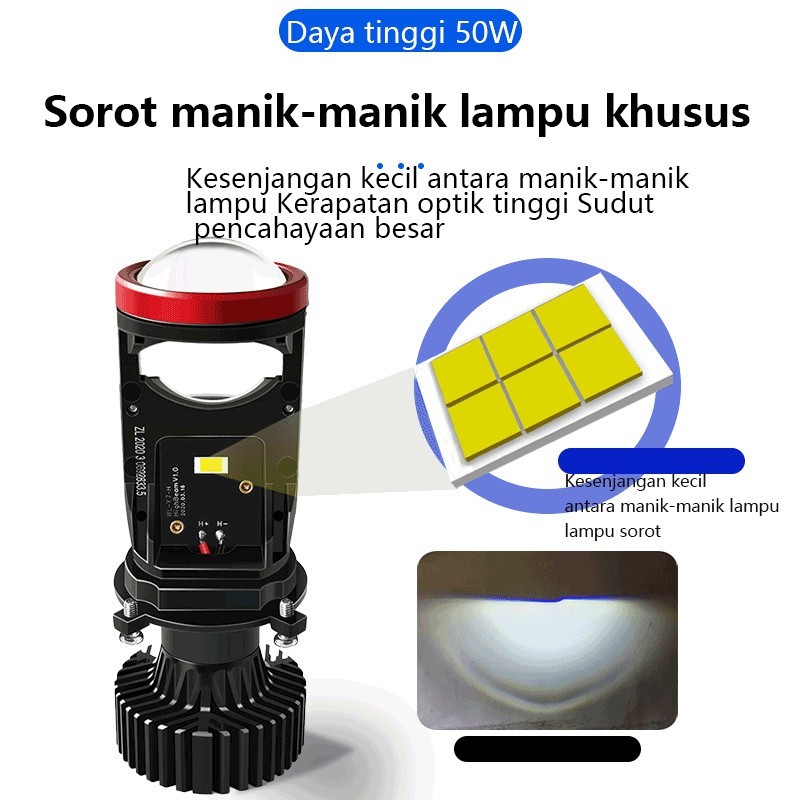 Lampu LED Y7D Lampu Mobil Motor H4 Proyektor Mini Proyektor Mini Projie Y7D Asli Super Terang