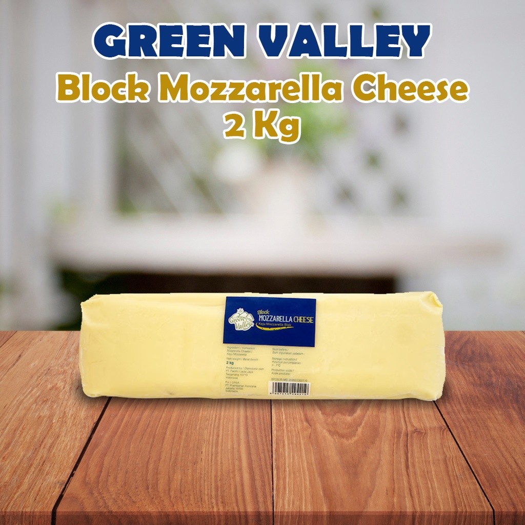 

GREEN VALLEY Block Mozzarella Cheese (Keju Mozzarella Balok) 2 Kg