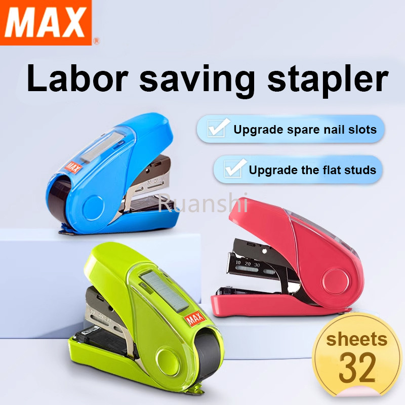 

Japan MAX labor saving stapler HD-10FL3K double row staple mini flat foot 10 stapler for students office supplies stapler