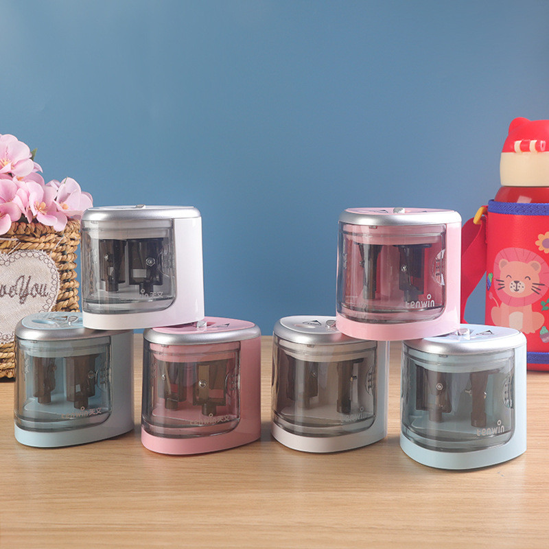 

Automatic Sharpeners Electric Pencil Sharpener Two Double Holes Switch For 6-12mm Pencils and Color Pencil Cute School Supplies
