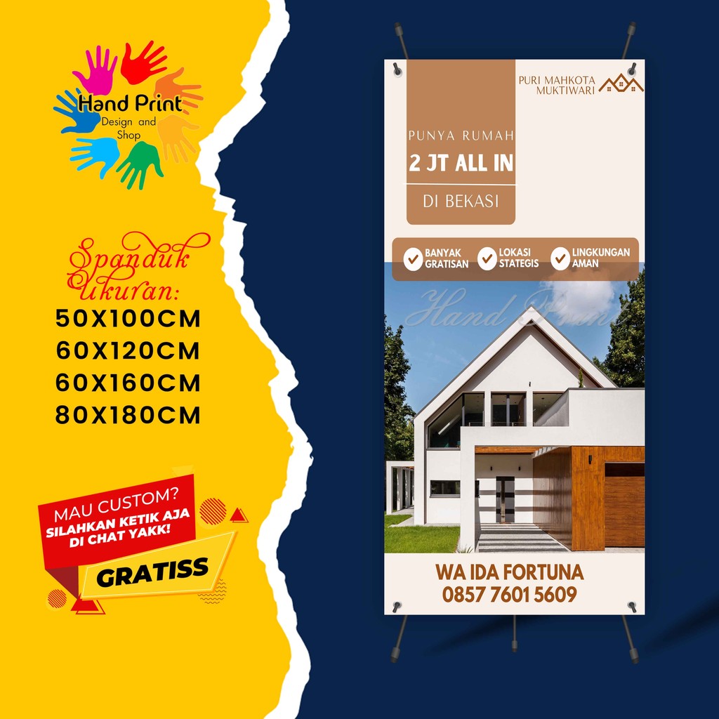 Cetak Spanduk Banner Pemasaran Perumahan MMT Spanduk Custom 60x160
