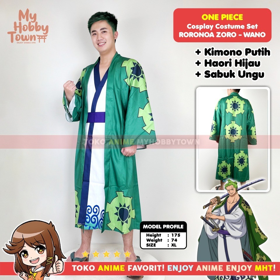 Kostum Cosplay Roronoa Zoro Wano Kuni Arc Karakter Anime One Piece