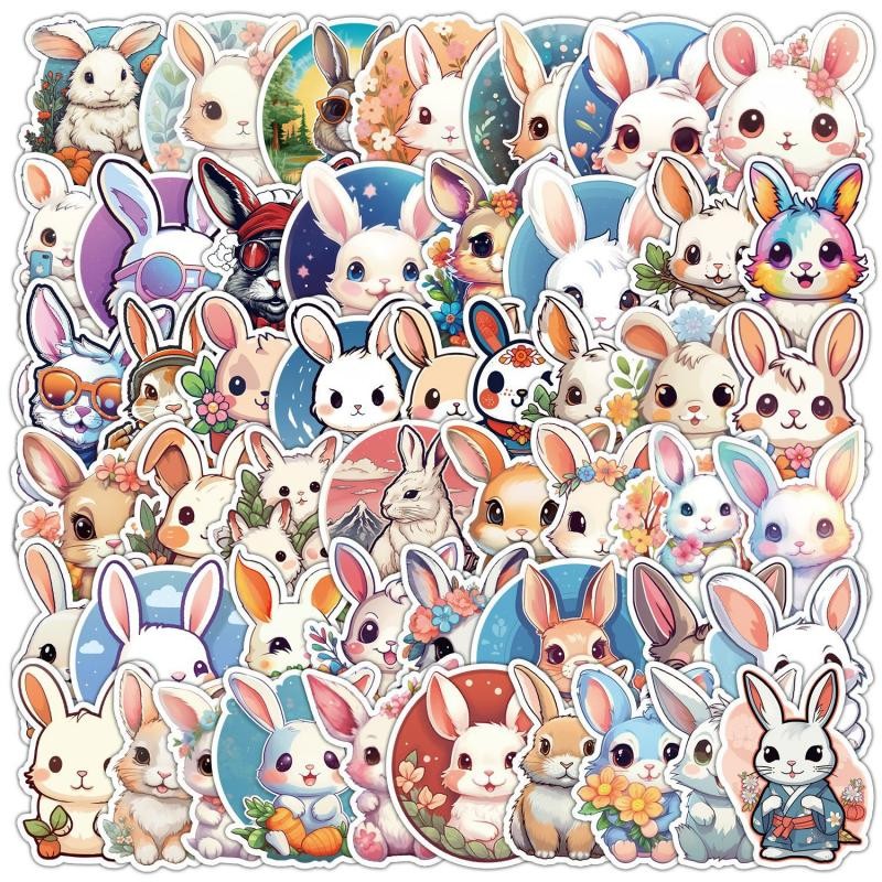 

50Pcs Cartoon Rabbit Stickers Cute Capybara Cat Dinosaurs DIY Sticker Gifts Decals Decoration Suitcase Scrapbooking Laptop Phone