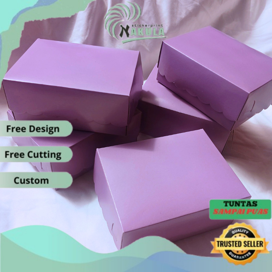 

NKL kotak kardus Ungu 12x 16 cm Kotak kardus Kue Snack Box