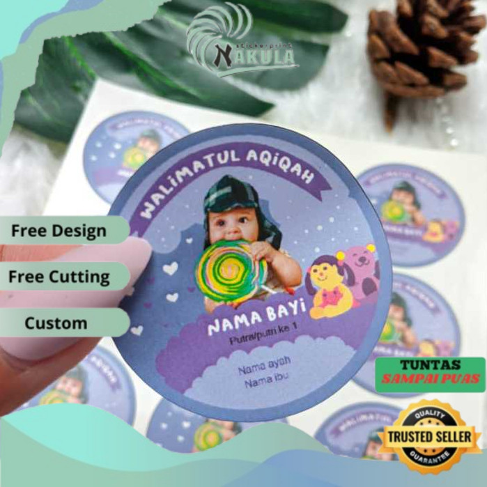 

NKL 5-8 Sticker Label Bulat Aqiqah Bayi Sticker Bulat Aqikah Stiker Akikah Anak Chromo
