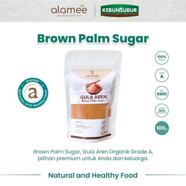 

ALAMEE Gula Aren Bubuk Palm Sugar Organic Asli Organik Premium Semut Powder Natural 100gr Kebunsubur