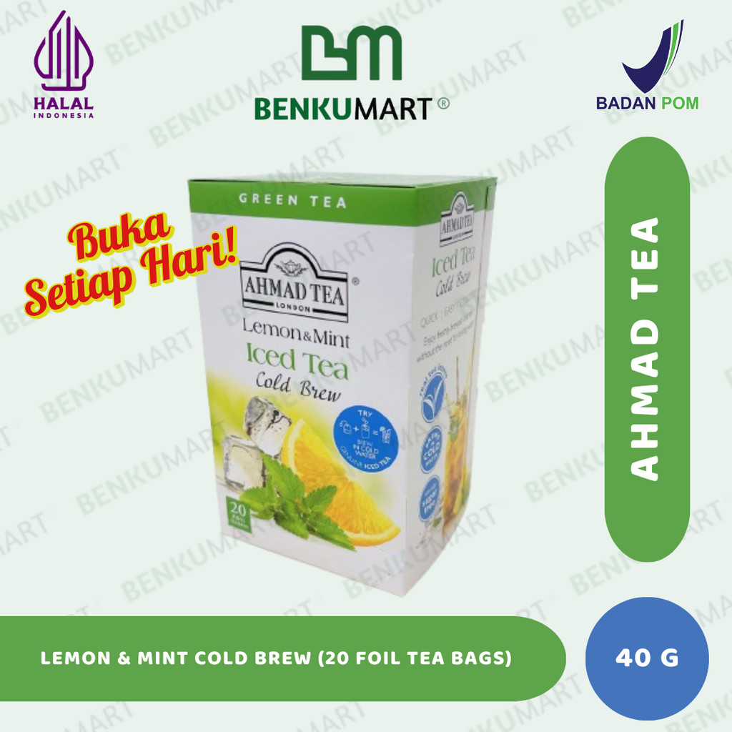 

Ahmad Tea Lemon & Mint Cold Brew Iced Tea (40gr) | 20 Tea Bags