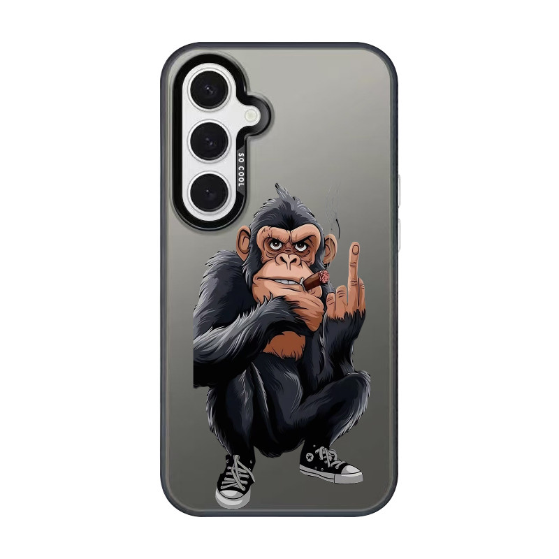 Monkey Vertical Middle Finger Color Printed Phone Case Suitable for Samsung A55G A53 A52 A50 A35 A34