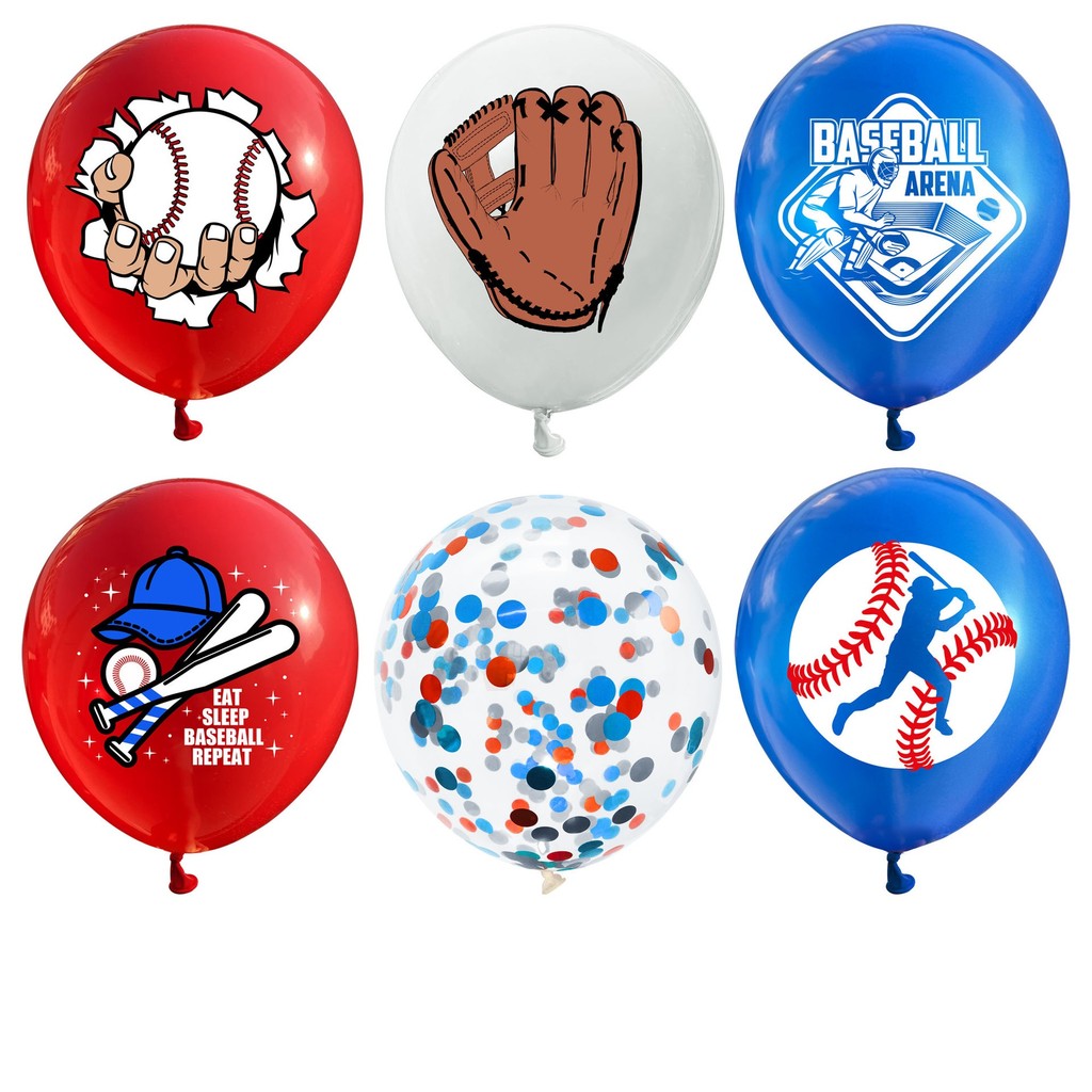 

6/12pcs Baseball Balloons Latex Mylar Baseball Balloons For Baby Shower Birthday Party Sports Themed Party Decor Supplies