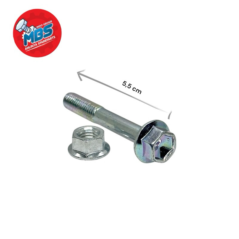 BAUT 12 FLANGE TOPI M8 x 55 / BAUT 12 ORI PANJANH 5,5 cm