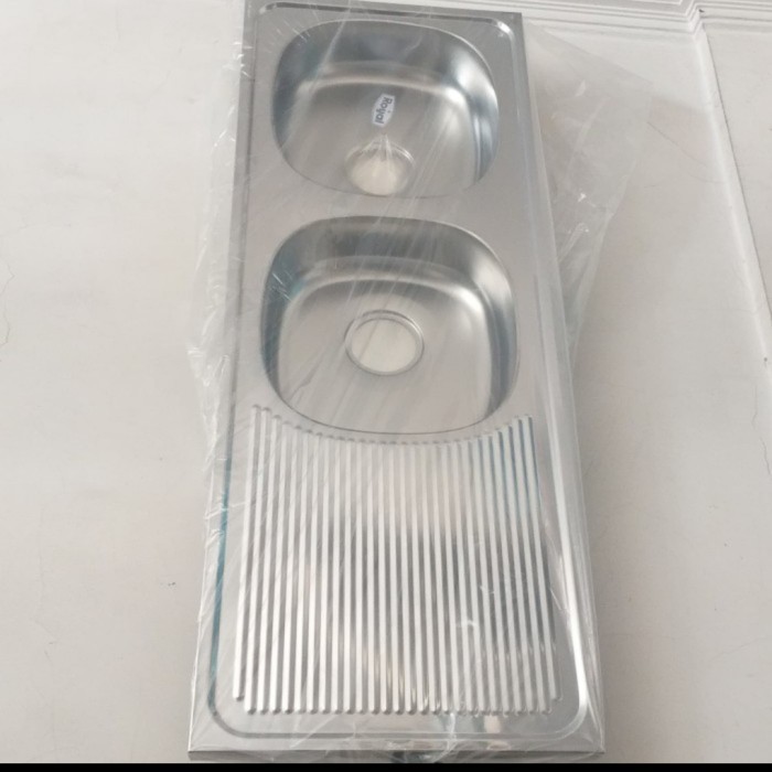 ADIWARN Bak Cuci Piring 2 Lubang Royal Stainless
