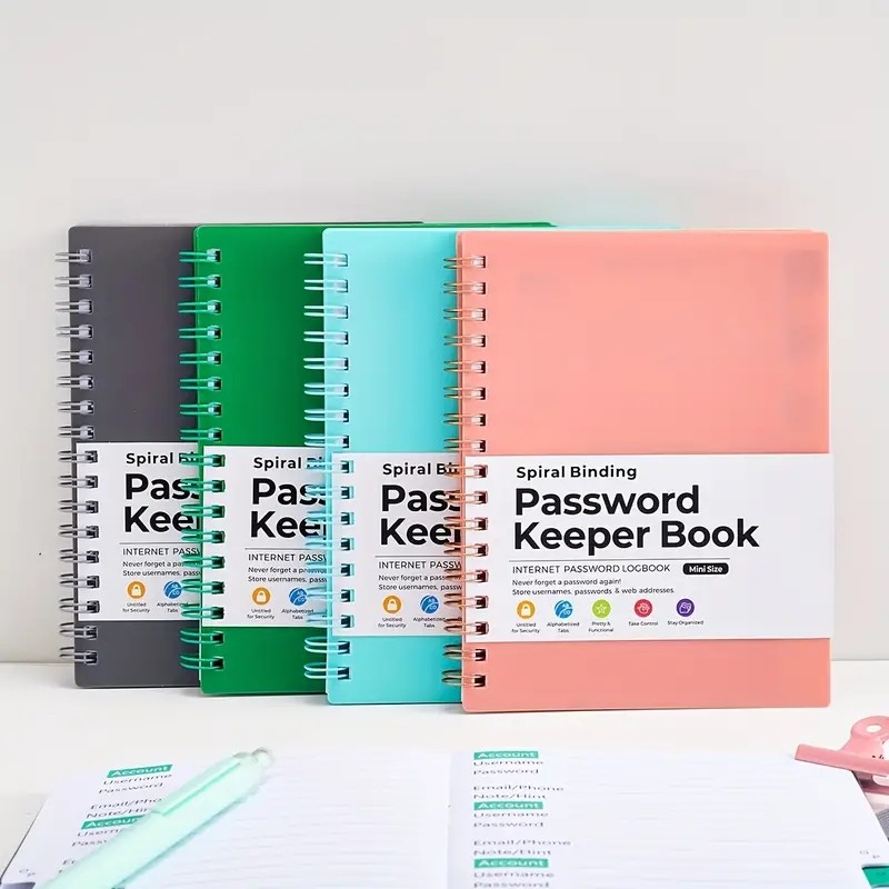 

MINI Spiral Password Keeper Book Notepad Secure & Organized Notebooks Notebook Diary Writing Pads Office School Supplies