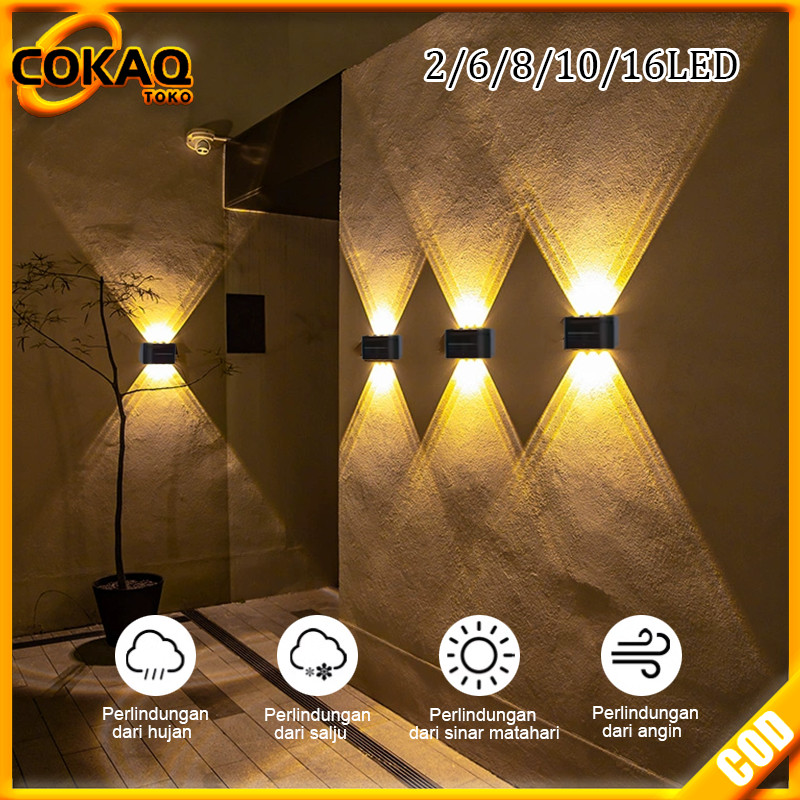 COKAQ 16 LED Lampu Dinding Lampu Dinding Taman LED Lamup Dinding Modern Outdoor